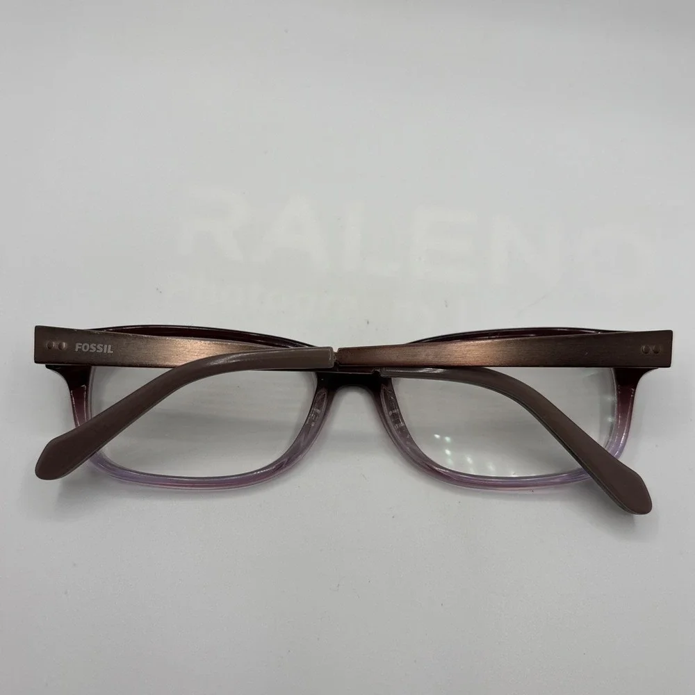 Fossil Eyeglasses Sammy AGJ Brown Violet Frames (51-16-135) w/case